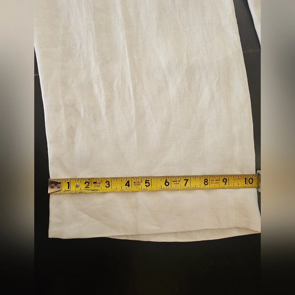 NWT ZARA Ivory Linen Blend Wide Leg Pants Size S High Waist Flowy Pockets Chic